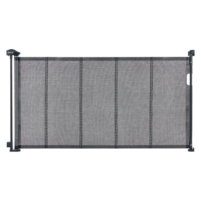 VEVOR Retractable Gate Black Plastic Wall Mounted Pet Gate