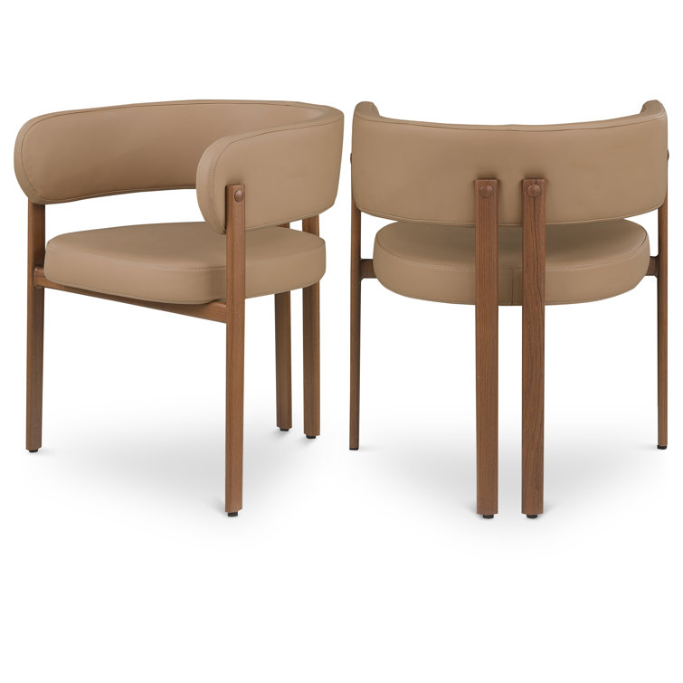 ( color white)Byung 19'' H Vegan Leather Upholstered Armchair (Set of 2)
