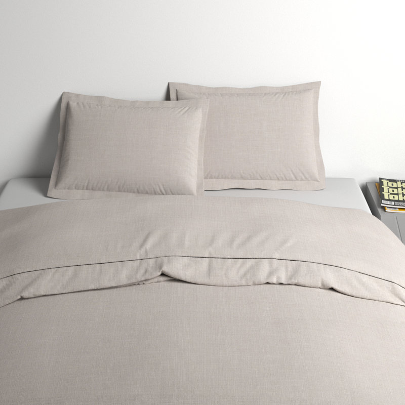 Nena Modern & Contemporary 100% Linen Percale Duvet Cover Set