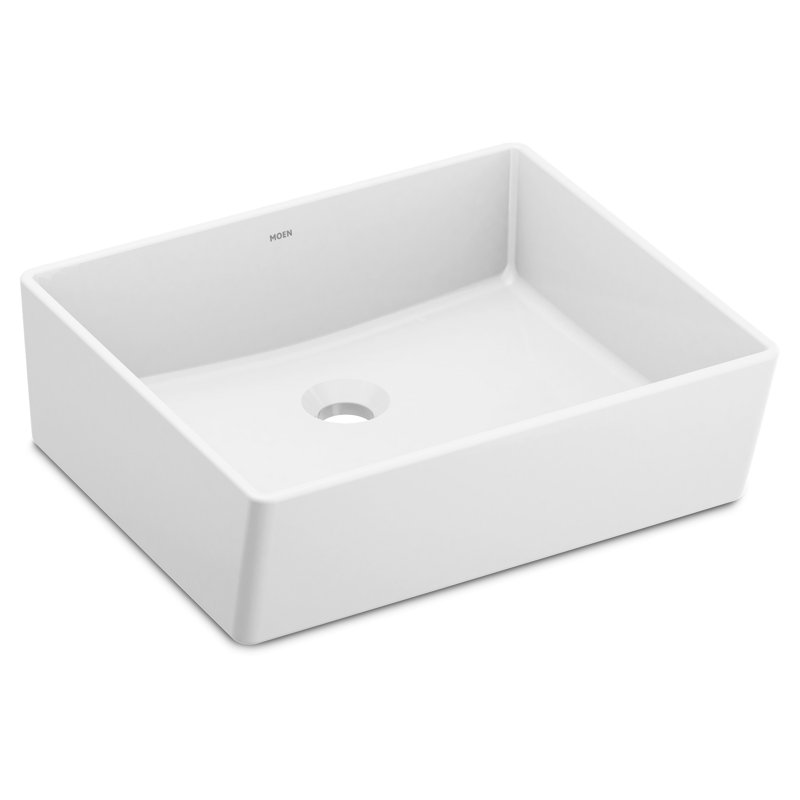 White Vitreous China Vessel Sink For Bathroom, 18 X 15.75 X 6 Inch Rectangle Sink With Porcelain Ceramic Bowl BGCW10RV1618