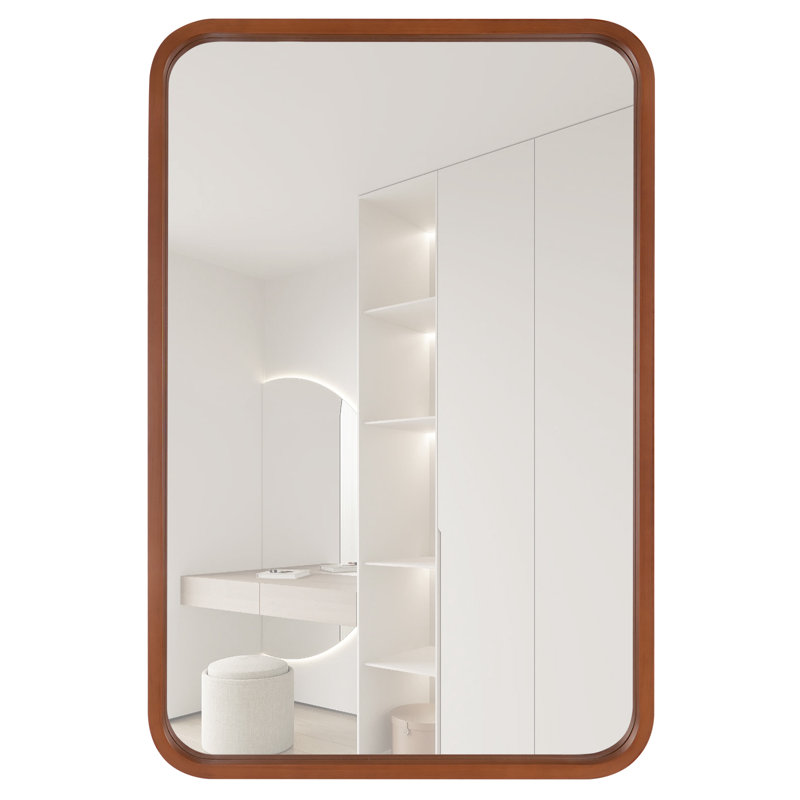 Sarwat Rectangle Wood Wall Mirror for Bathroom Bedroom