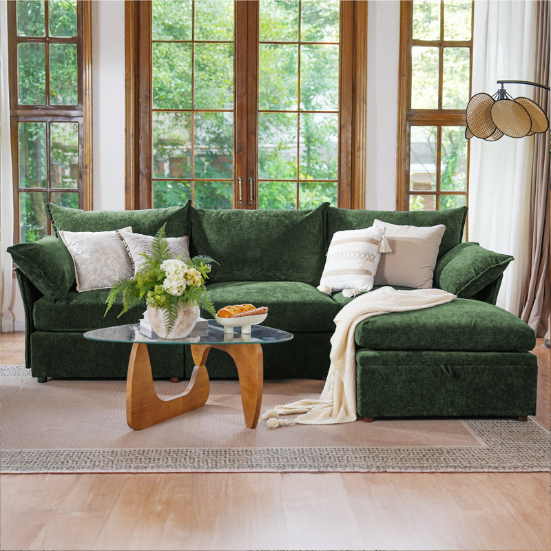 merchelle 103' wide reversible modern modular sectional sofa with storage ottoman -premium chenille fabric
incomplete 