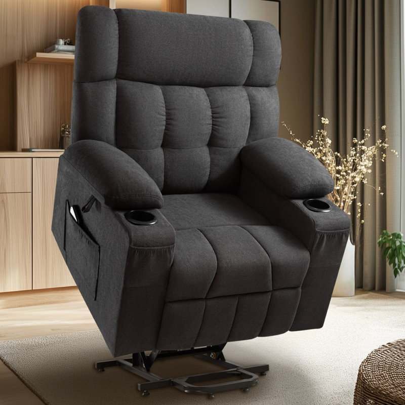 Large Power Lift Recliner Chairs with Cupholder, Remote Control, Side Pockets