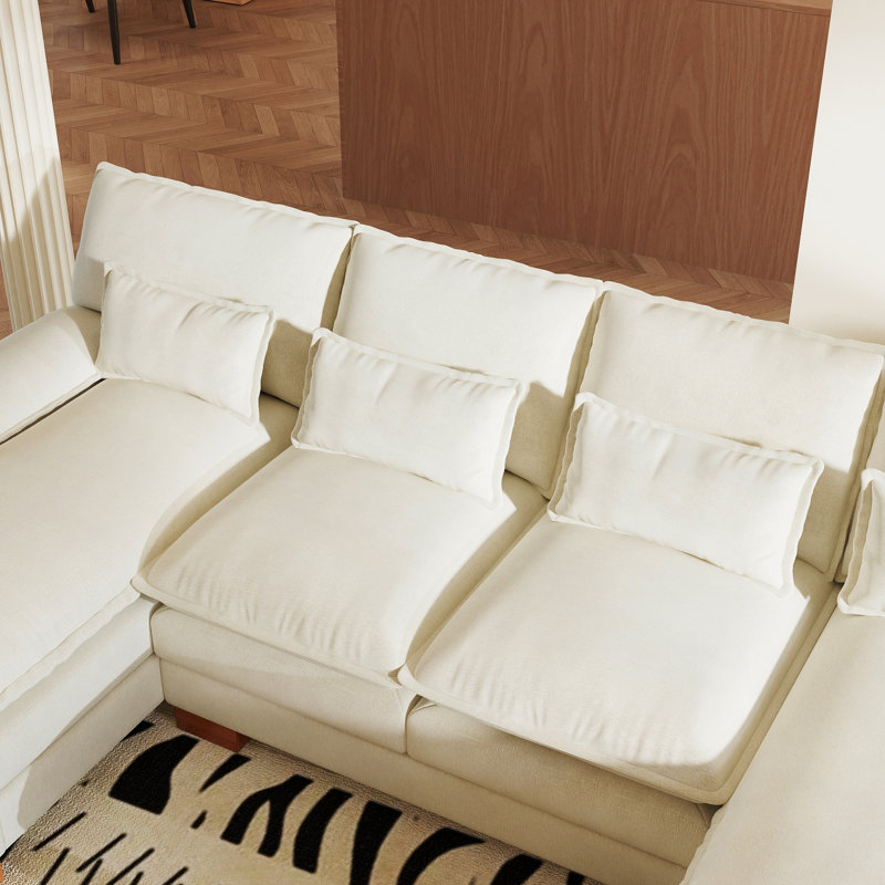 112" U Shaped Modern Chenille Sectional Sofa