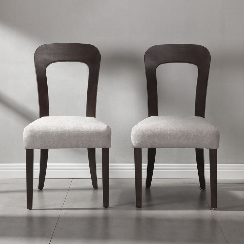 Upholstered Dining Chairs with Solid Rubber Wood Legs (Set of 2)
