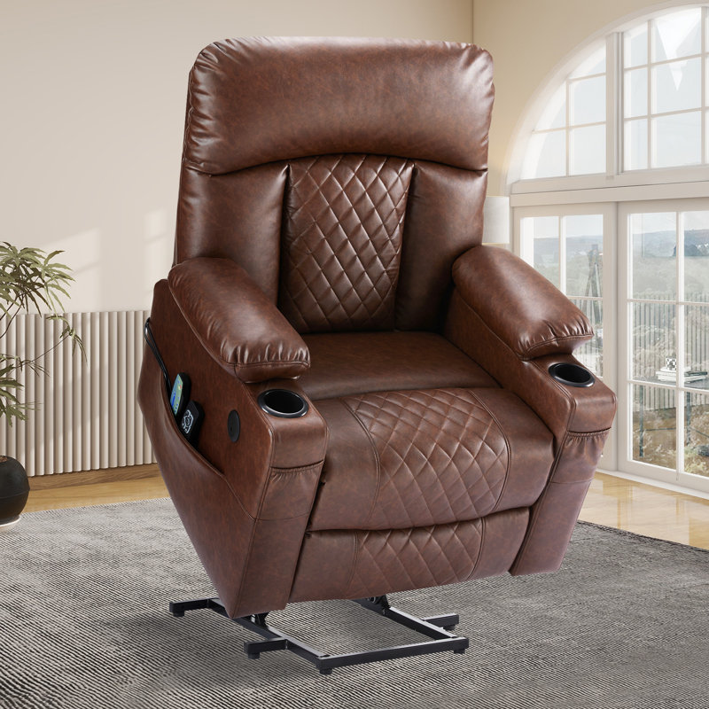 (Incomplete box 1 of 2) Carlleen Large Assist Power Lift Recliner Chair with Massage and Heat for Elderly