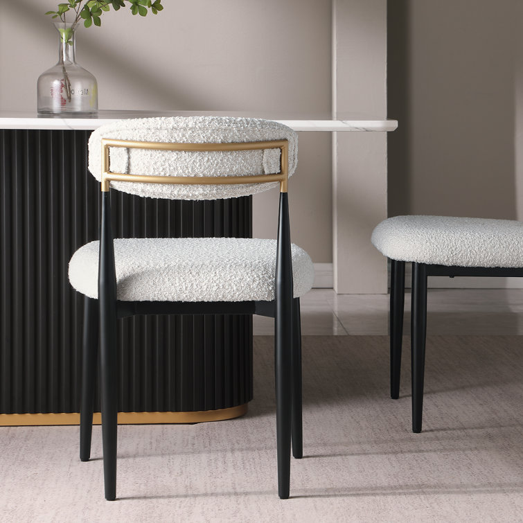 Amerson 2 Pieces Boucle Armless Dining Chair, Upholstered Accent Chair