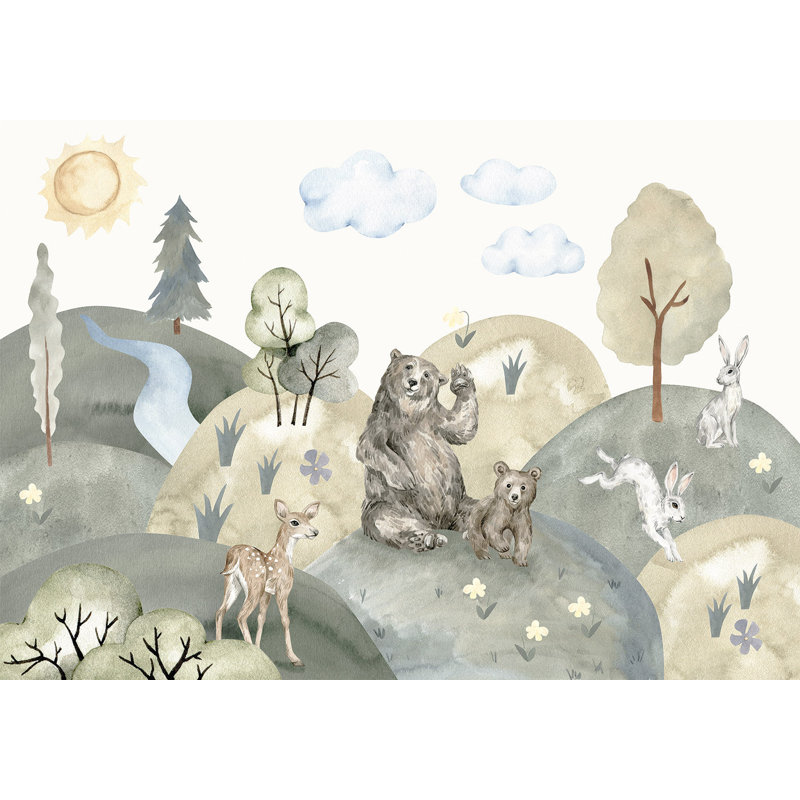 Kids Wallpaper Wall Mural - Valley With Animals