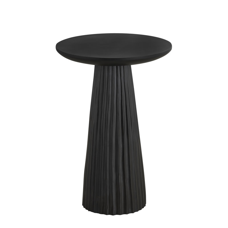 Adejinmi Black Finished Wood Side Table