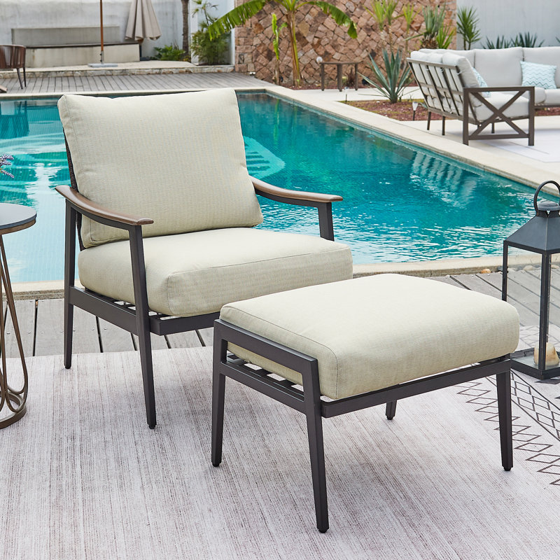 SIMILAR TO STOCK PHOTO Alilet Patio Chair with Cushions and Ottoman