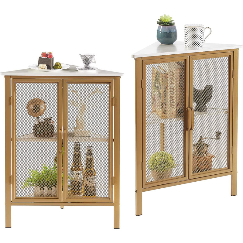  Door Corner wine Cabinet ( black )