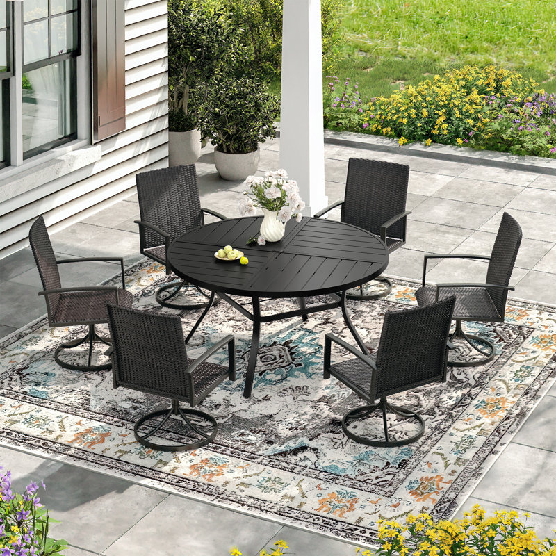 outdoor round patio dining table