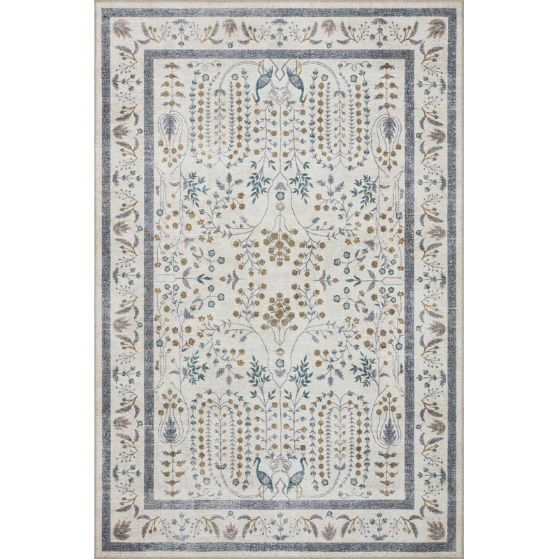 rifle paper co. x loloi maison wisteria cream rug