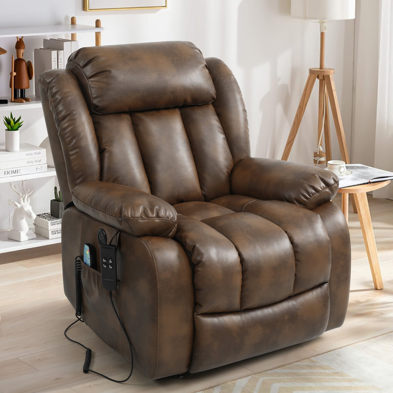 Dual Motor Large Power Lift Recliner with Massage and Heat,USB