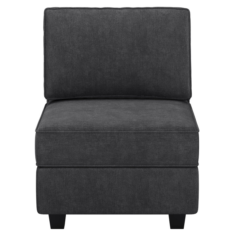 Kimbrel 26.4'' Wide Upholstered Armless Chair with Pillow Back, Storage Single Chair Module Part For Sectional Sofa