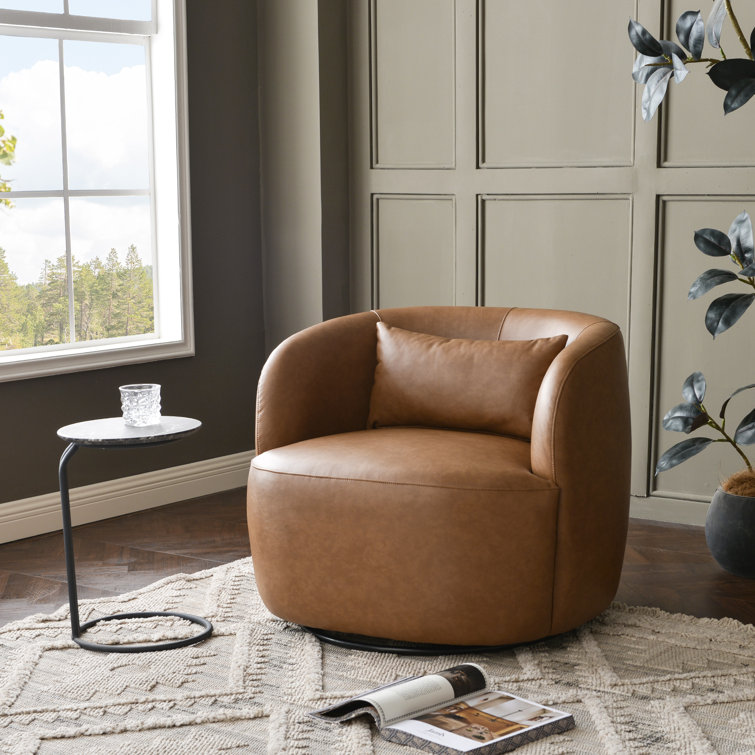Blue 34\\\" Wide  Upholstered Swivel Armchair