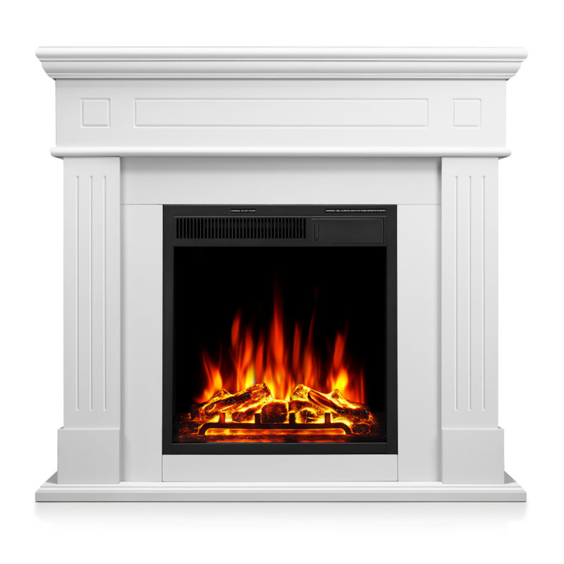 43.3''w electric fireplace mantel, wooden surround firebox freestanding for tvs up to 55\"
incomplete 