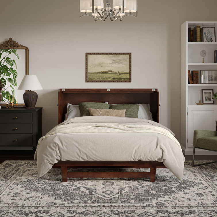 Pfeffer Solid Wood Murphy Bed Chest with 6\" Mattress and Built-in Charger INCOMPLETE 