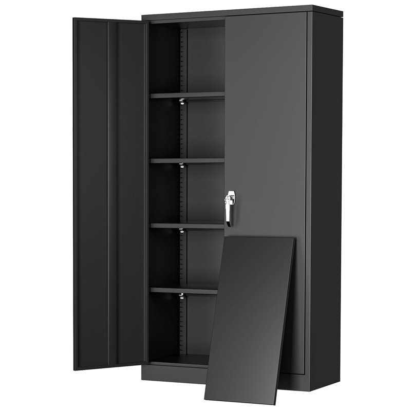 Metal Garage Storage Cabinets with 4 Adjustable Shelves and Lockable doors ( 72'' H x 36'' W x 18'' D)