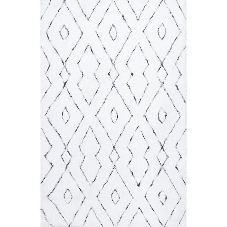 Sofie Modern Shag Performance White Rug