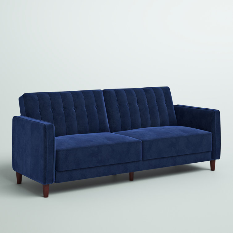 Velvet Square Arm Convertible Sofa (Similar Style)
