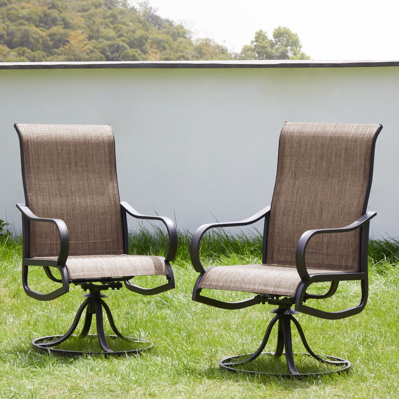 Angeli Outdoor Swivel Dining Armchair (Set of 2)