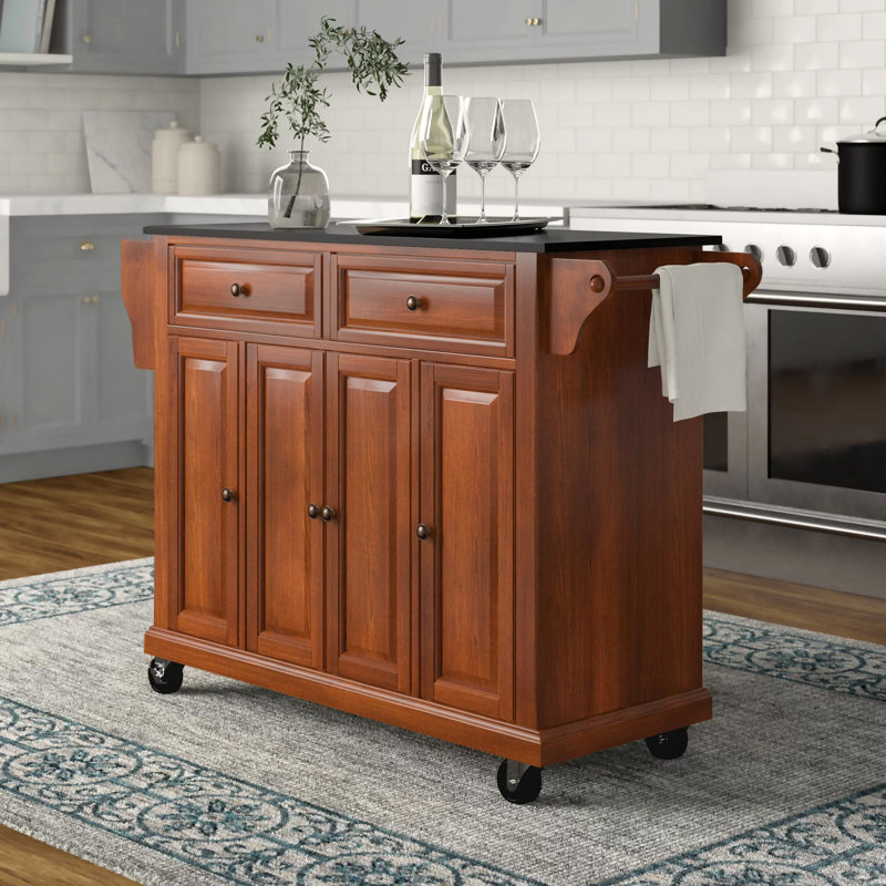Monty Granite Top Kitchen Island (Similar Style) (Crack in granite)