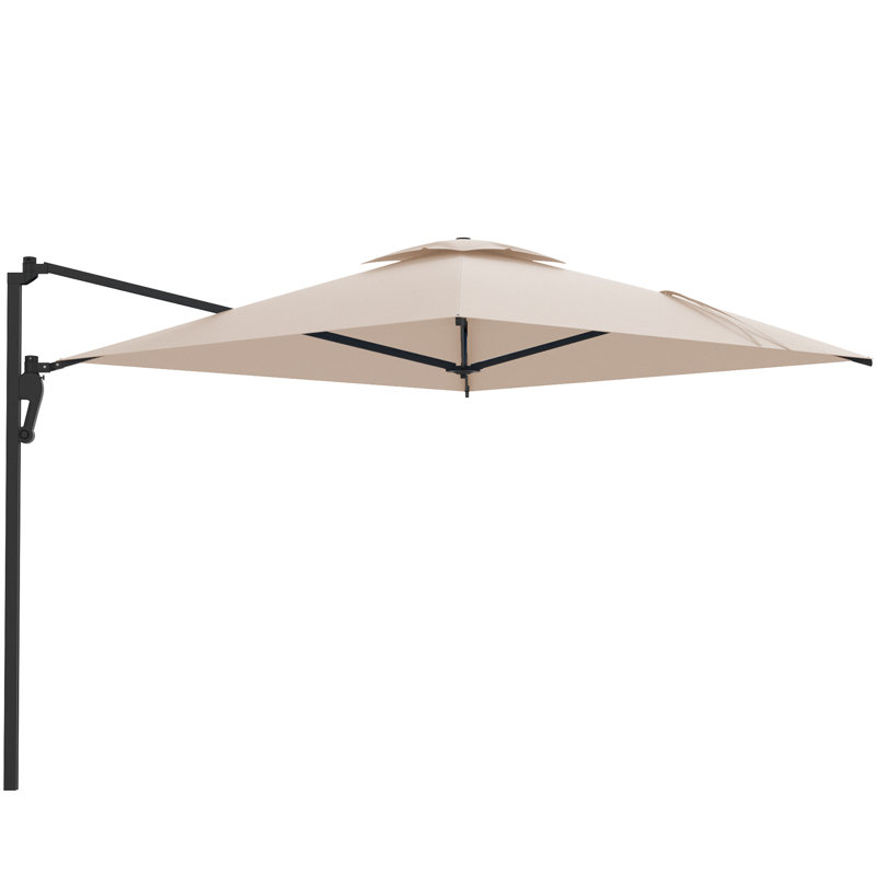 Cantilever Patio Umbrella With 180° Rotation Sun Canopy