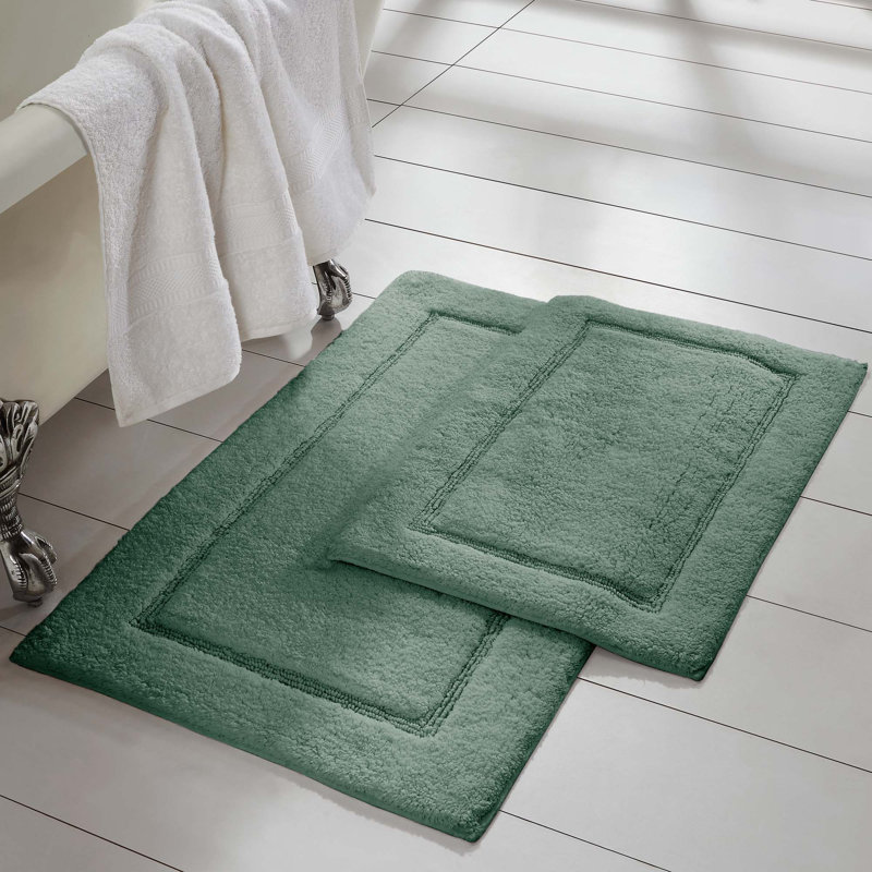 modern threads 2-pack solid loop with non-slip backing bath mat sets (set of 2)