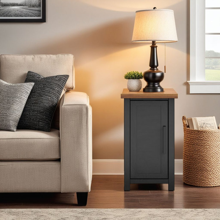 Brixham 14 inch Chairside Table, No Assembly Required, Two-Tone Finish