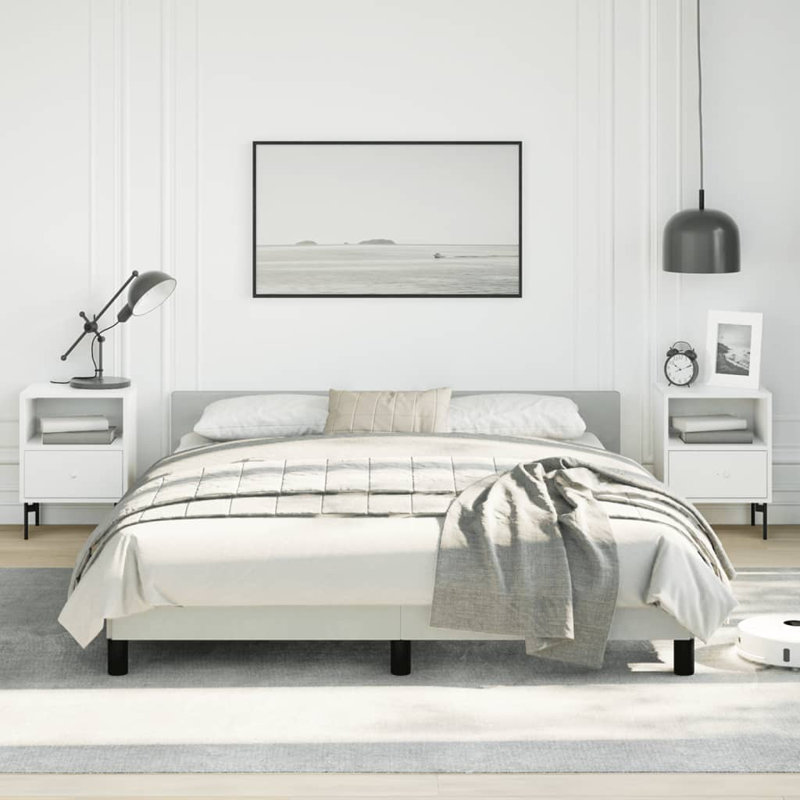 Maecie vidaXL Velvet Platform Bed Frame, No Box Spring Needed/No Mattress