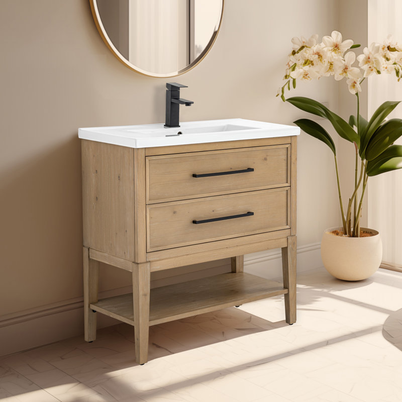 Brodnax 30" Single Bathroom Vanity with Ceramic Top