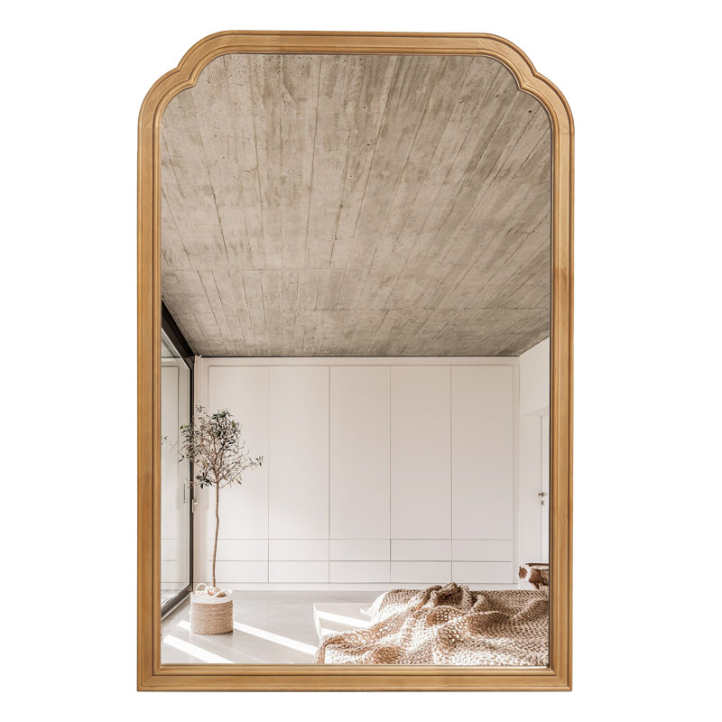 ancalin wood accent wall mirror for bathroom bedroom decorative mirror
