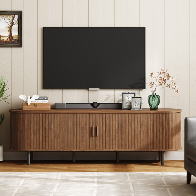 tv stand with storage and shelves designed to fit 55’’ - 80’’ tvs. wood entertainment center for living room and bedroom, media console and modern tv console table
similar 