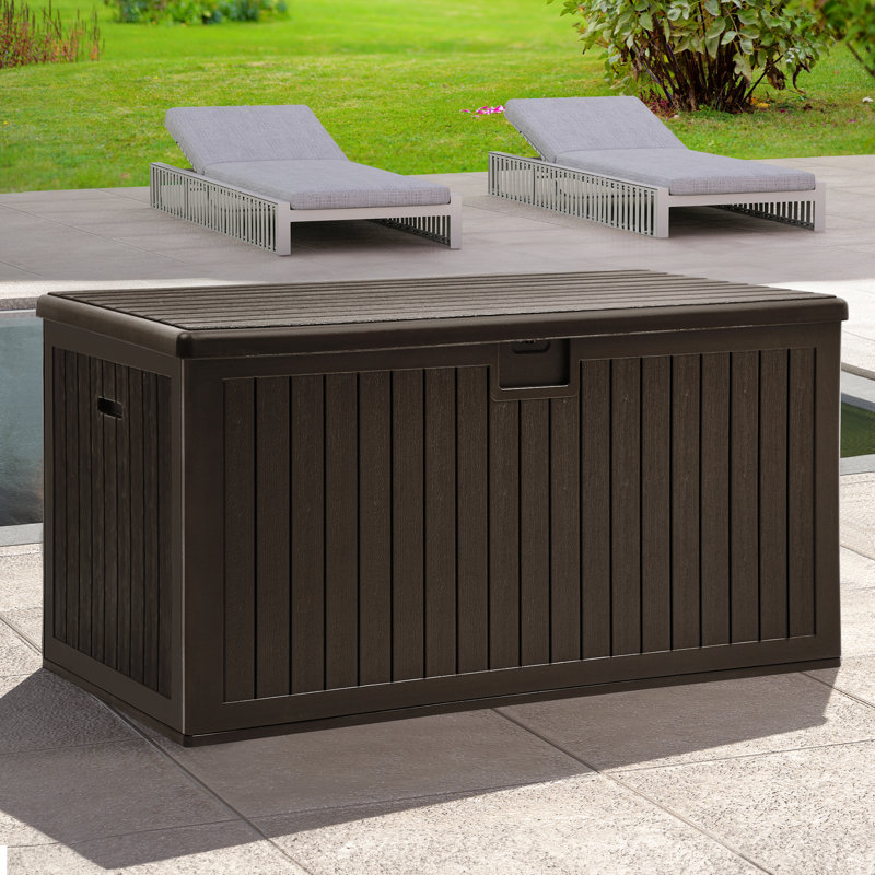 balconera 230 gallons water resistant deck box with flexible divide