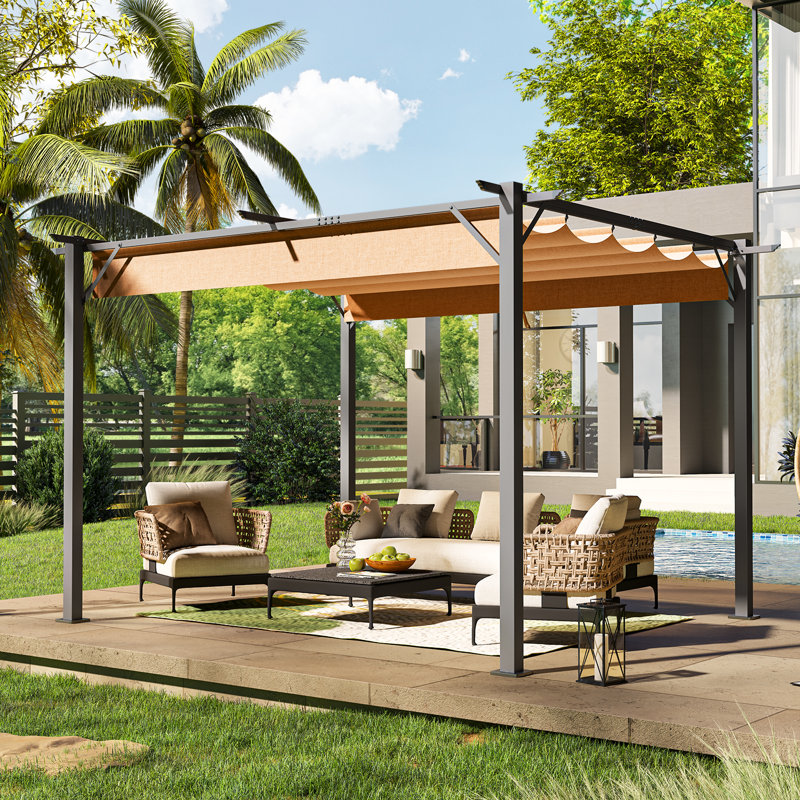 metal pergola with canopy