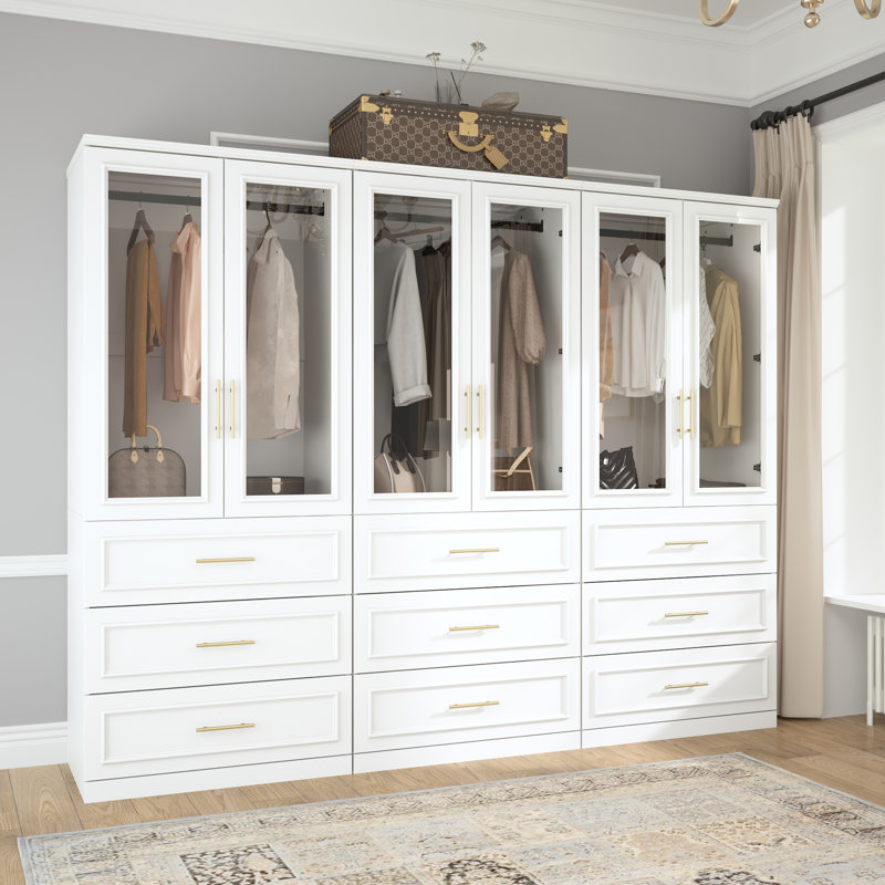Incomplete Baroncourt 74.9'' H X 95.1'' W X 19.3'' D Glass Door Armoire