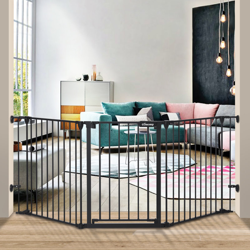 30" Tall Adjustable Auto Close Safety Gate with 3 Panels