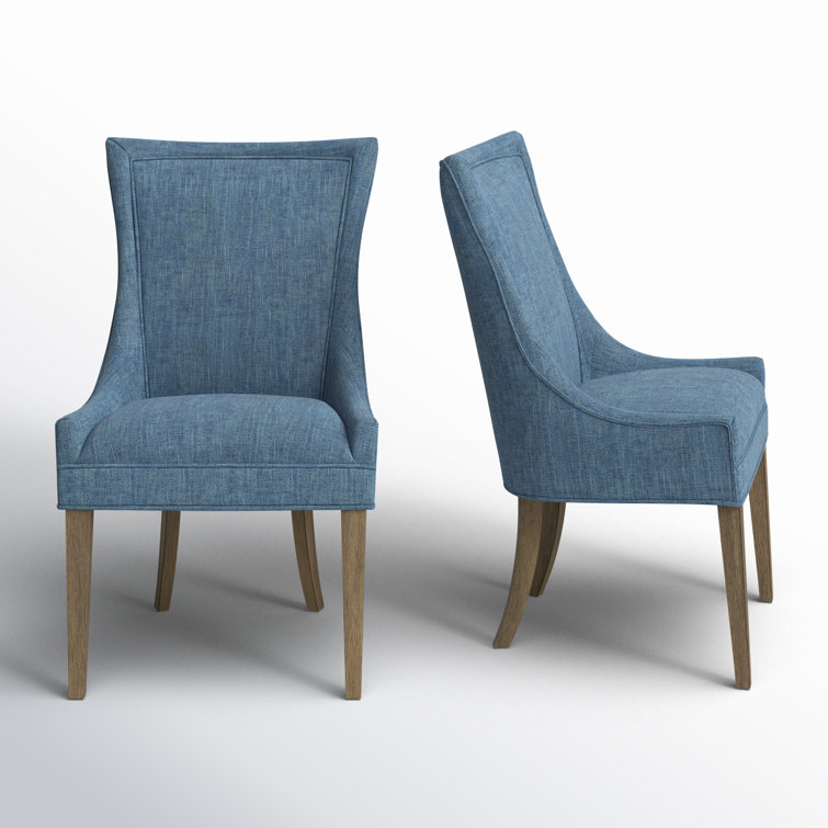 Ultra Velvet Upholstered Dining Chairs with High-Back Design and Solid Wood Legs (Set of 2)