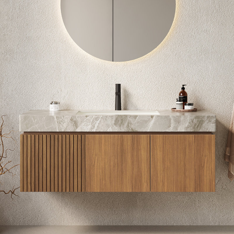 Muri 48"Striped Solid Wood Bathroom Vanity