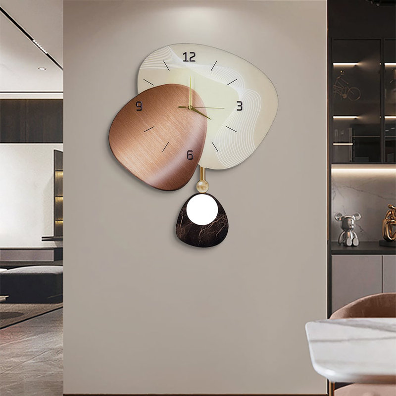 23.6" abstract geometric silent wall clock modern decor art living room bedroom
