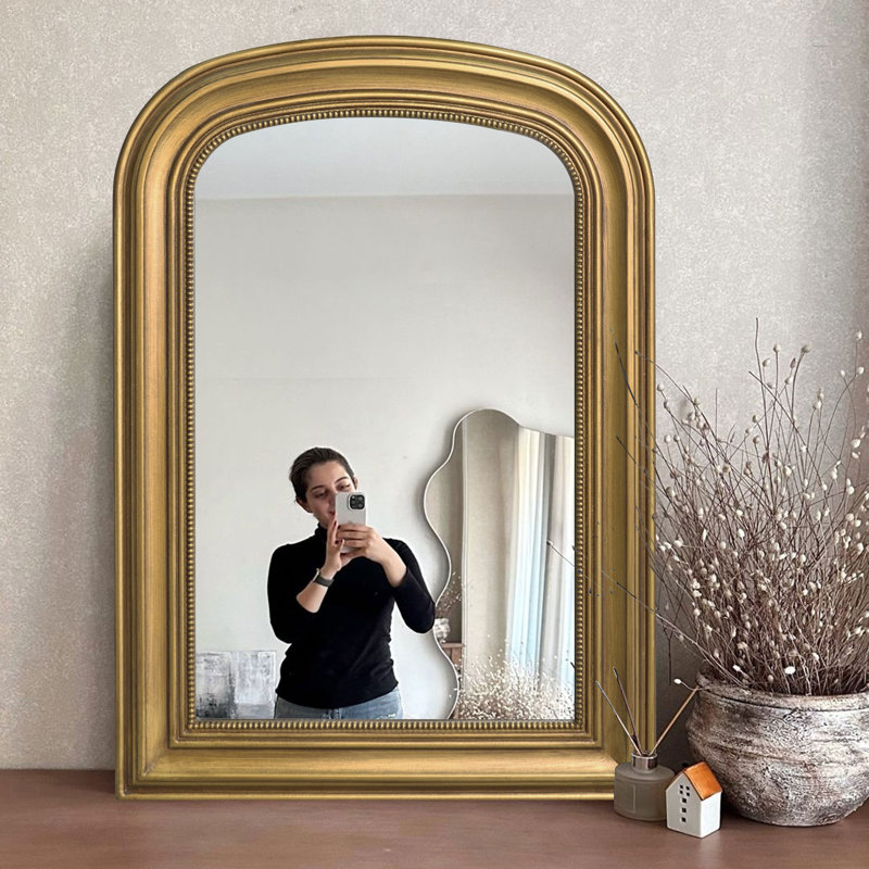 Fiffie Unique Design Baroque Style Vintage Solid Wood Frame Decorative Wall Mirror