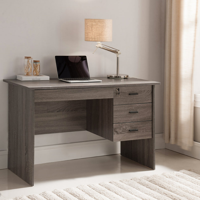 (Box1/2)Executive Office Desk, Lockable 3 Drawer Home Office Desk