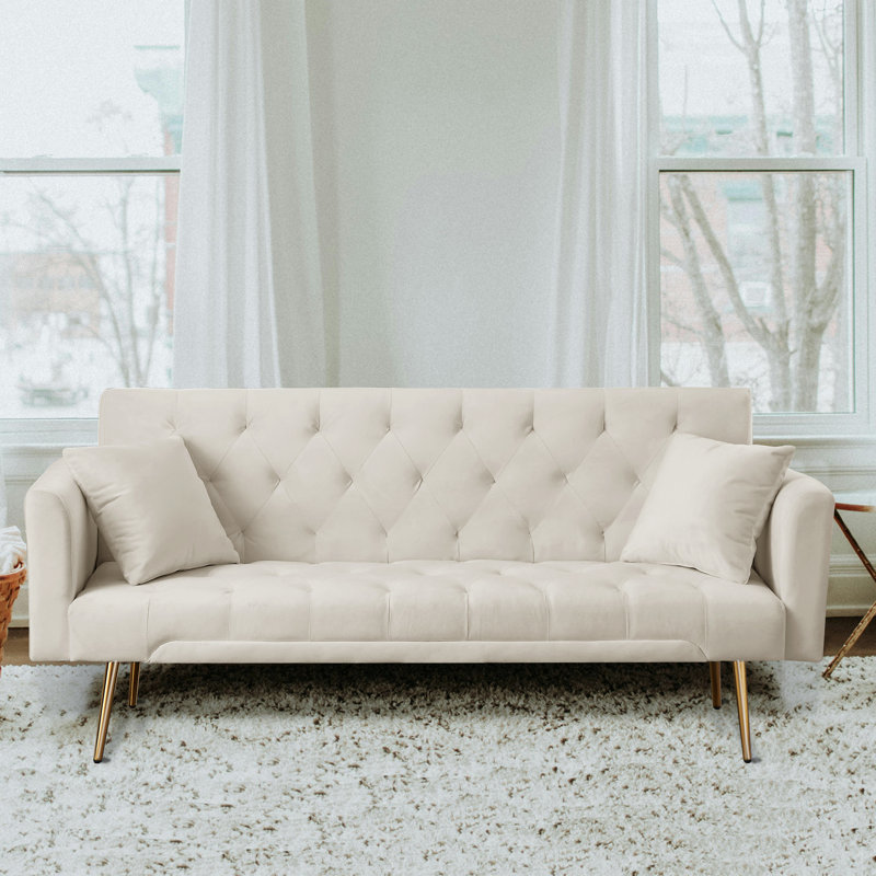 Modern Style 71.65‘’ Upholstered Velvet Sleeper Sofa