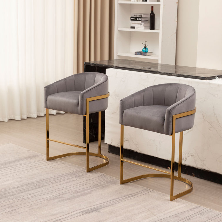 johnnice 27" metal tufted bar stools (set of 2)