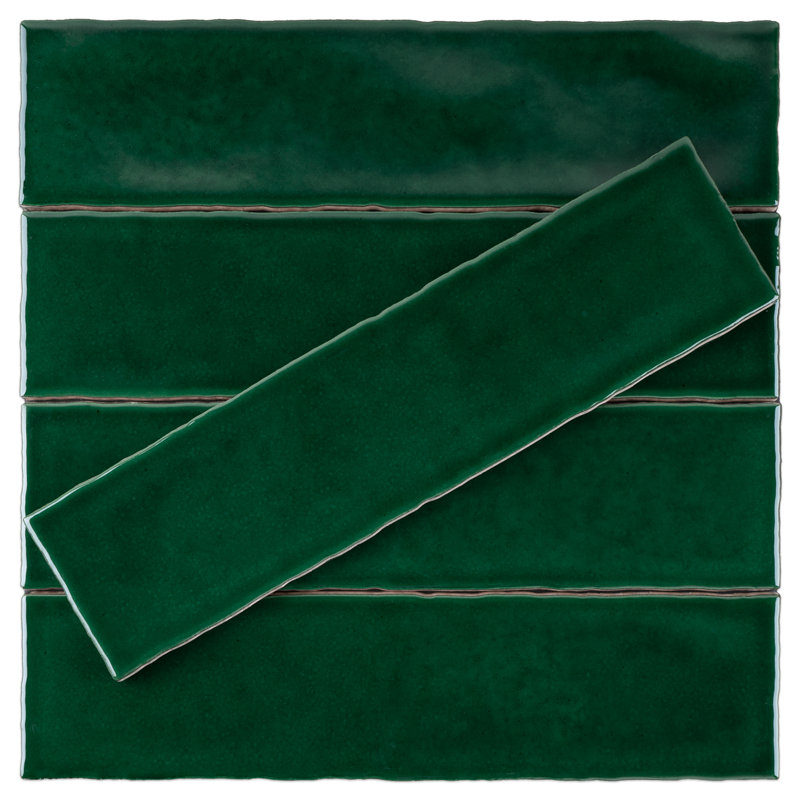 rustic 2.95 in. x 11.81 in. polished ceramic subway wall tile