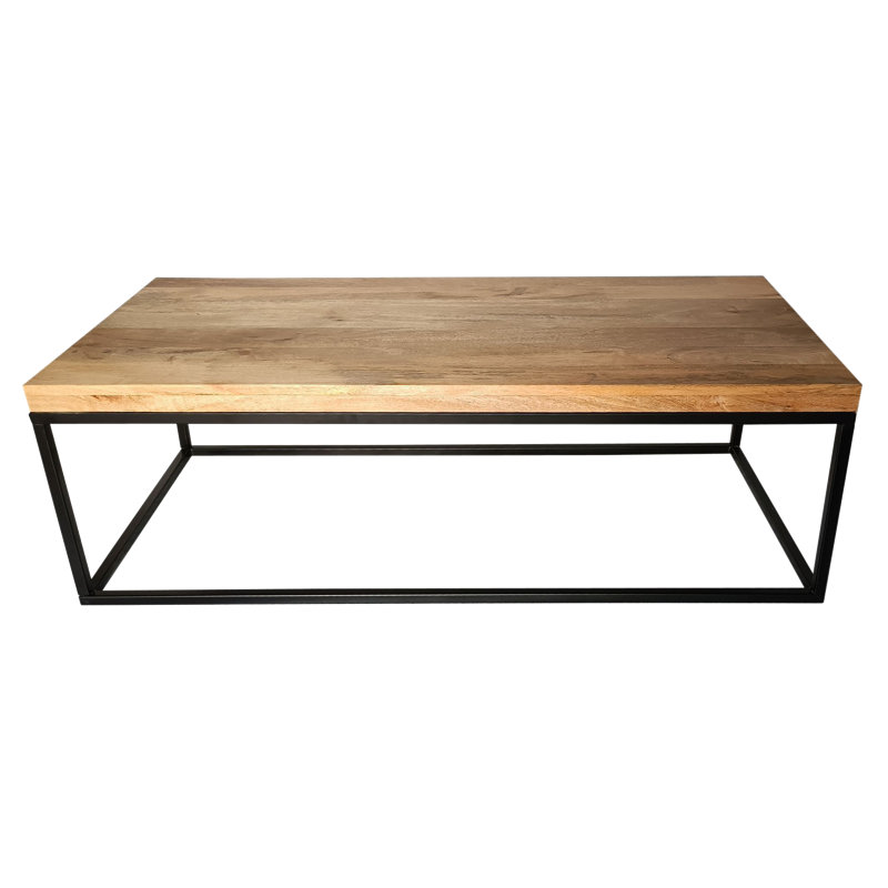 Evolve Coffee Table - 47"L Modern Frame Solid Wood Rectangle Table, Handcrafted for Living Room or Office, Natural Finish