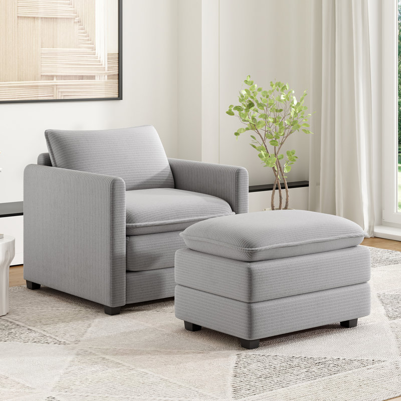 artoria 32.9 wide accent chairs with ottoman (incomplete only ottoman)