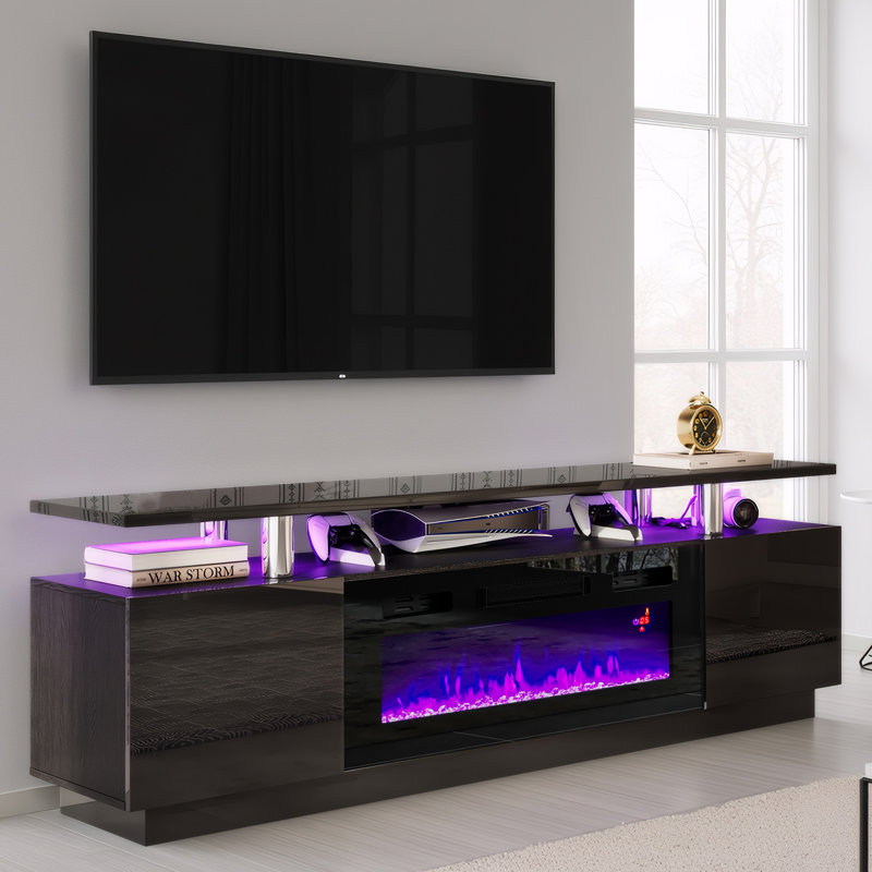 bhhatu 2 tier high gloss tv stand with electric fireplace included
incomplete 