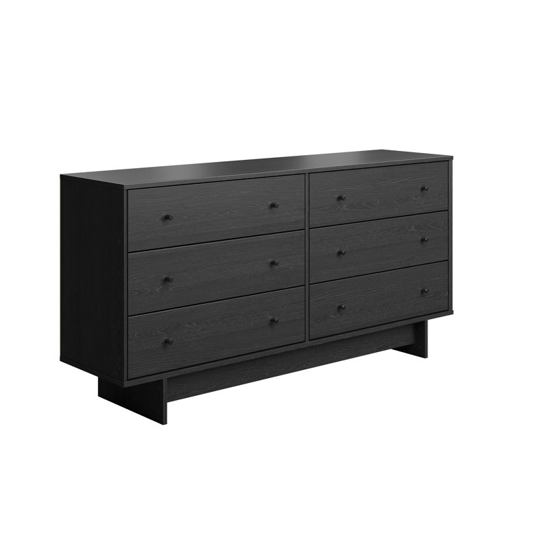 orrsville ranbir oak 6 drawer dresser 61" wide chest of drawers, dresser for bedroom, chest of drawers for bedroom